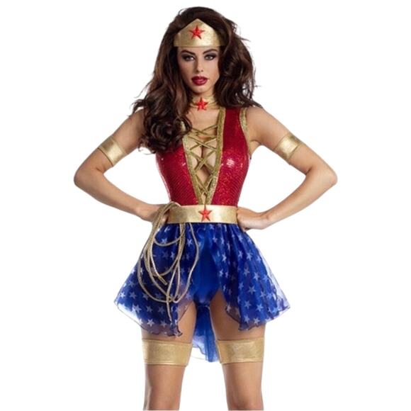 Party King Dresses & Skirts - Party King Yandy DC Wonder Woman Sequin Halloween Costume Wonderlady XL